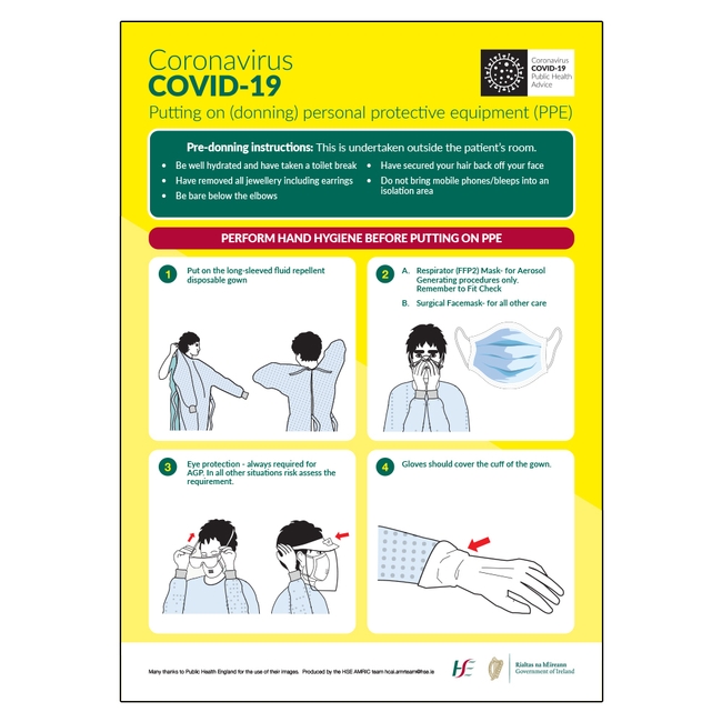 COVID-19 Putting On PPE Sign